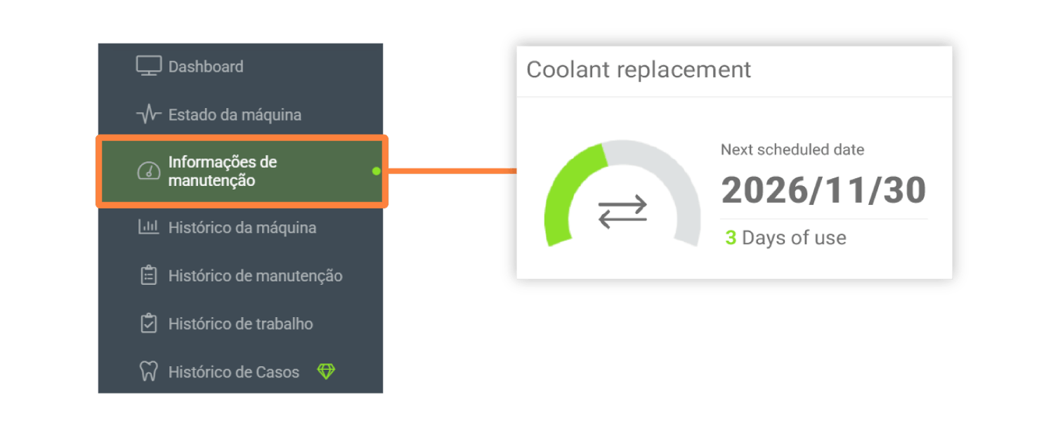 Toque (ou clique) em Informações de Manutenção.